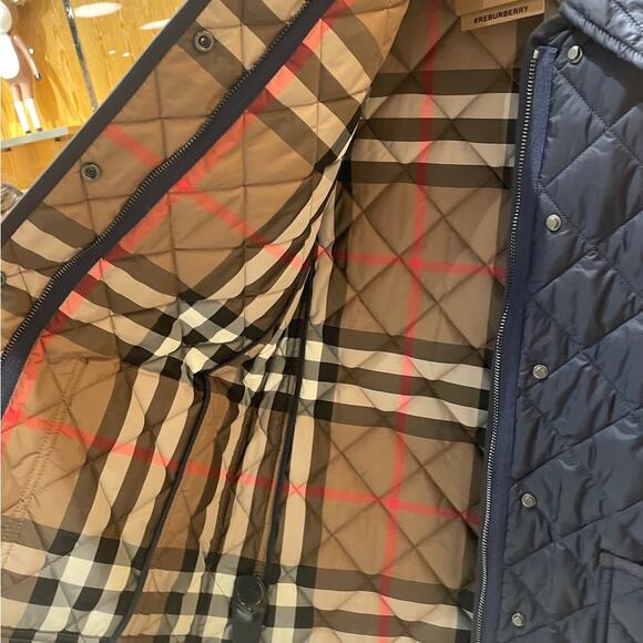 Burberry Quilted Nylon Jacket Navy Blue Large - Picture 7 of 11